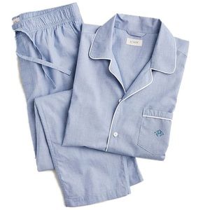 JCREW LIGHT BLUE LINEN PAJAMA SET